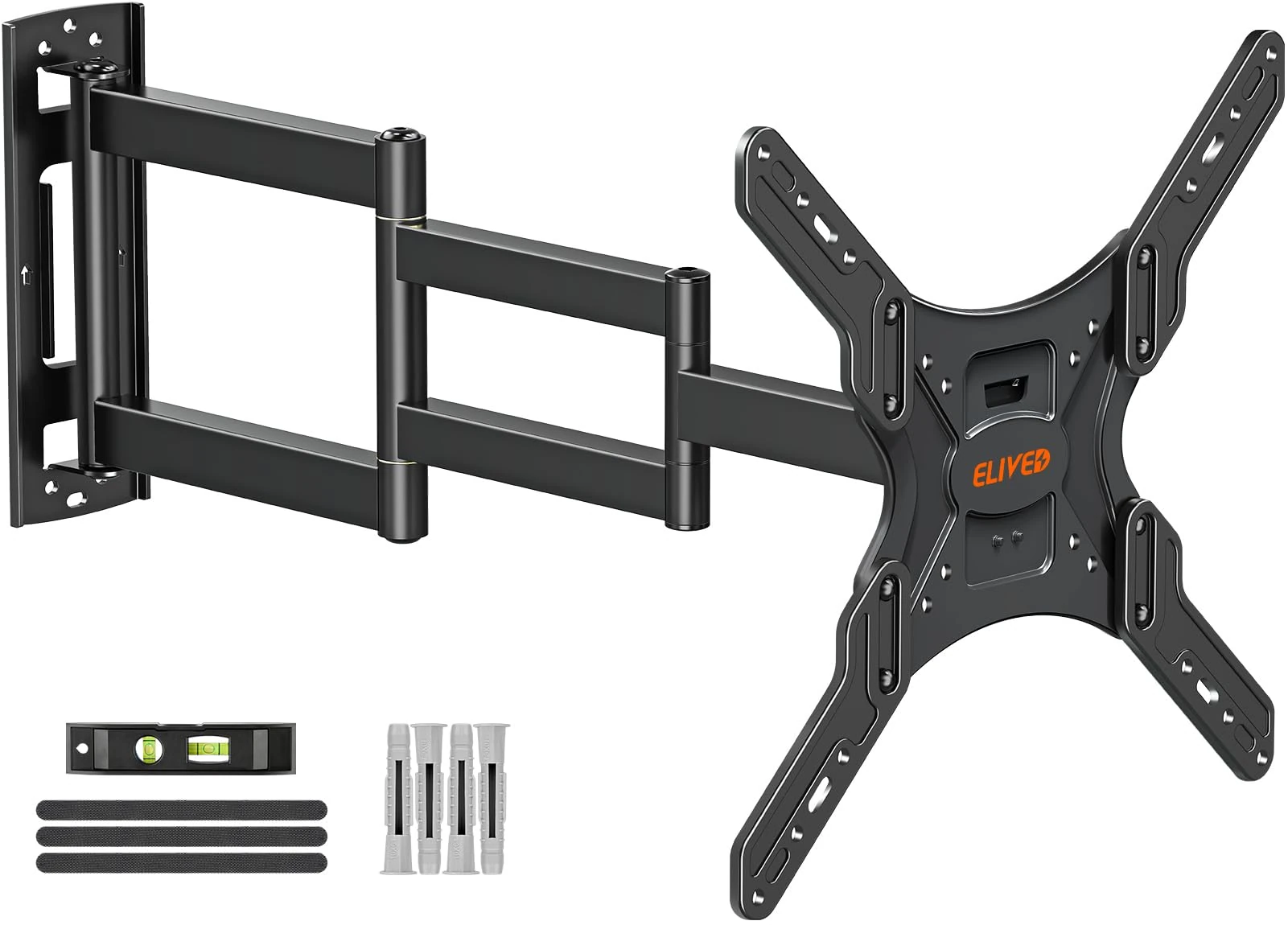 ELIVED EV3017 Long Arm TV Wall Mount for Most 26-60 Inch TVs, Corner TV Mount Extendible 749 mm, Max. VESA 400 x 400 mm, Holds up to 35 kg