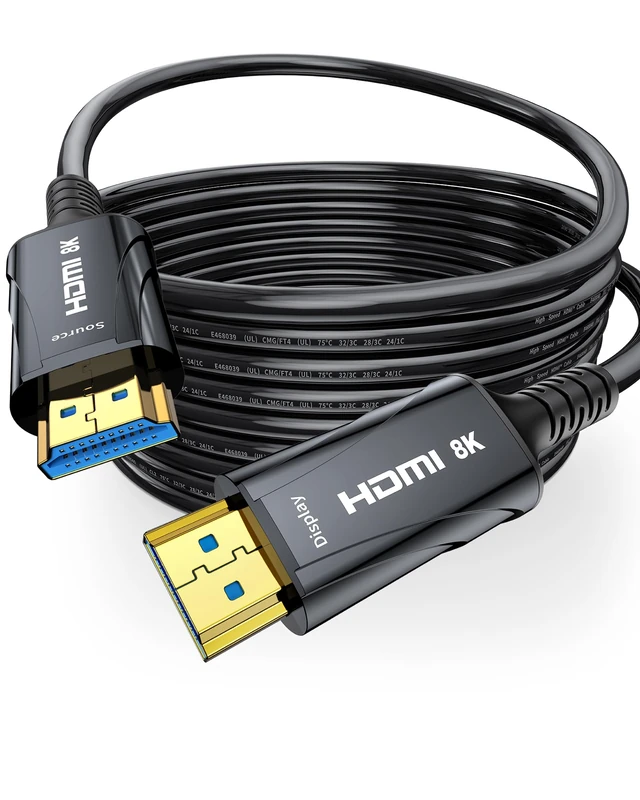 Cratree Long 8K Fiber Optic HDMI Cable 150FT - High-Speed HDMI Cord 48Gbps,8K 60Hz，4K 120Hz，HDCP 2.2&2.3，HDR10 - Compatible with HDTV/Monitor/Projector
