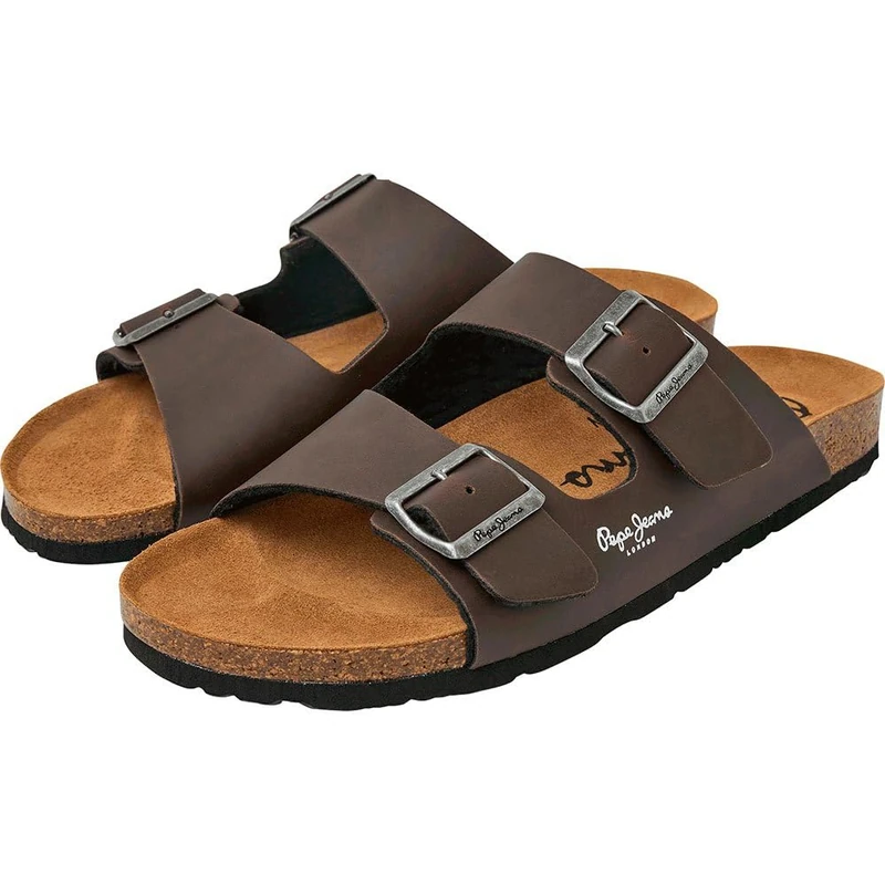 Pepe Jeans Men's Bio M Double Kansas Sandal, Brown (Brown), 12 UK