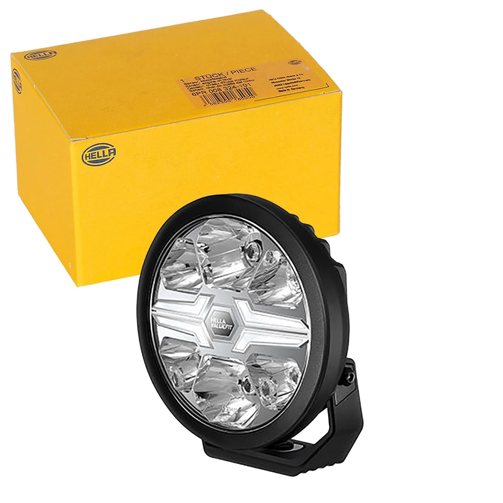 Hella Valuefit Blade Black 7 Inch LED Floodlight – 12/24 V – Round – Reference Number: 25 – Mounting – ECE-148/ECE-149 – Lens Colour: Crystal Clear – Cable: 500 mm -1FJ 357 198-041