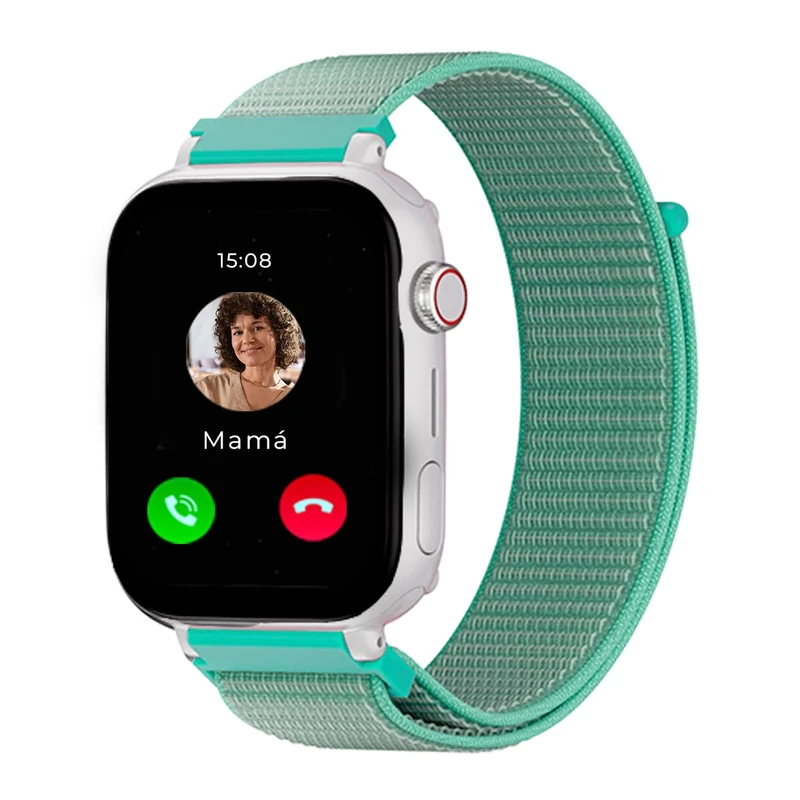 SaveFamily SaveWatch Plus 4G. Smartwatch for children. Call, video, Face ID, Customizable straps, UltraSlim, Wallpapers, Music, Bluetooth, App Store (White/Ocean)
