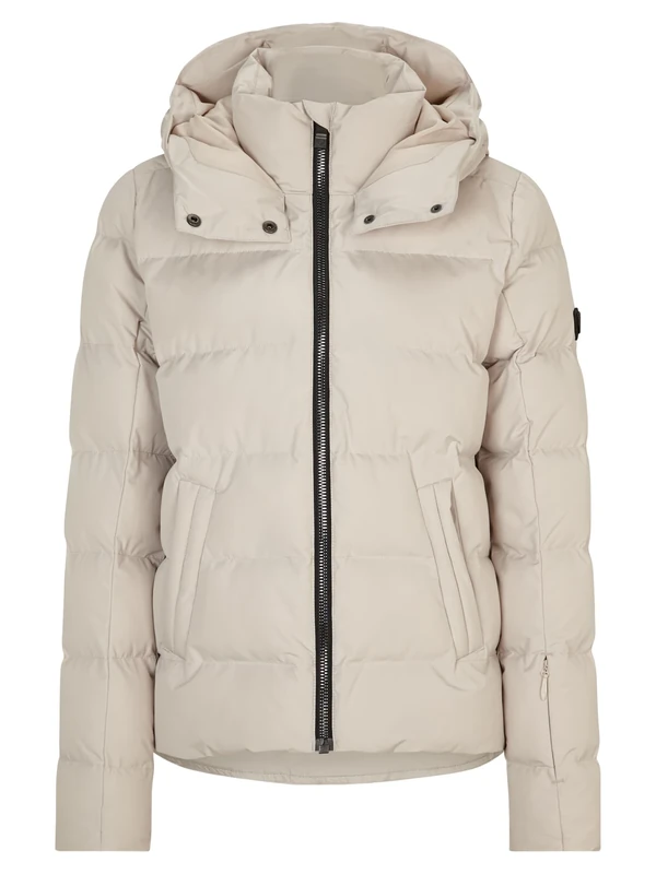 Ziener Women's Tusja Ski Winter Jacket, Warm, Breathable, Waterproof, Silver Beige, 44 (EU)
