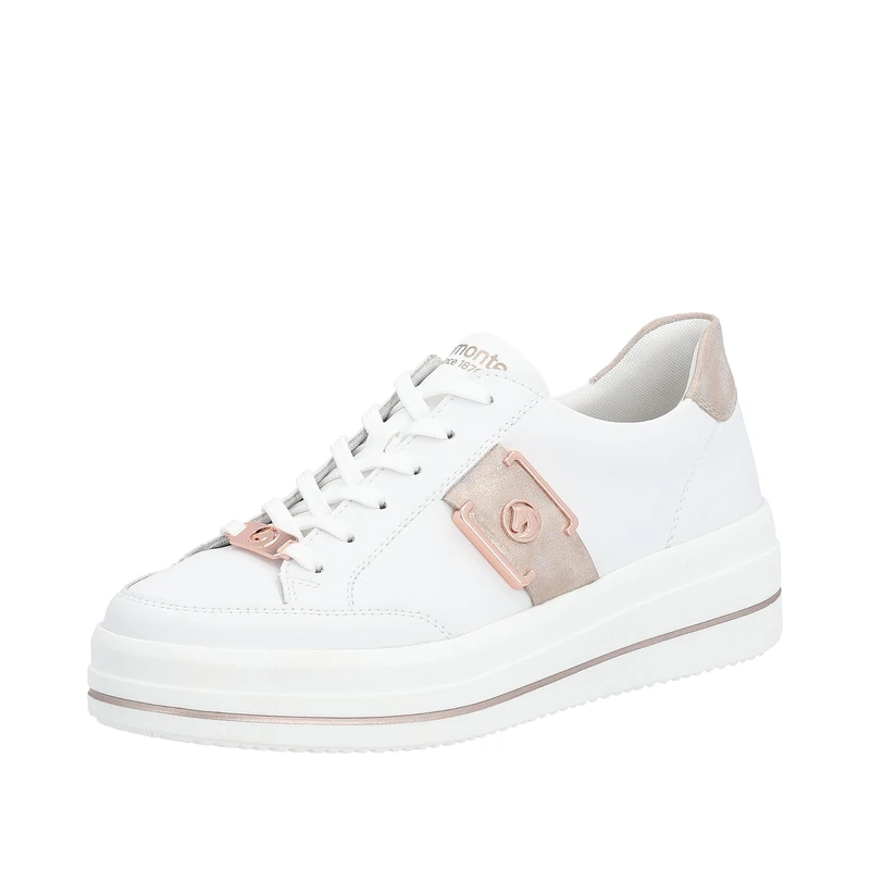 Remonte Women's D1c02 Sneaker (White Rose Gold White 80, UK Footwear Size System, Adult, Women, Numeric, Medium, 3.5)