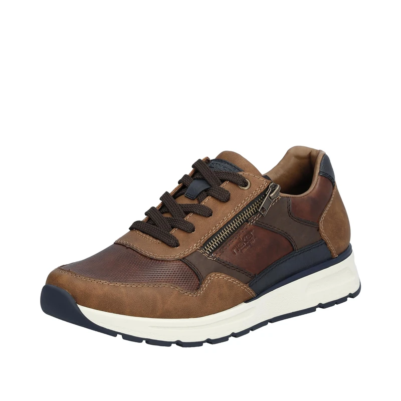 Rieker Mens Casual Trainers B0701-24 - Brown Leather - UK Size 8 - EU Size 42 - US Size 9