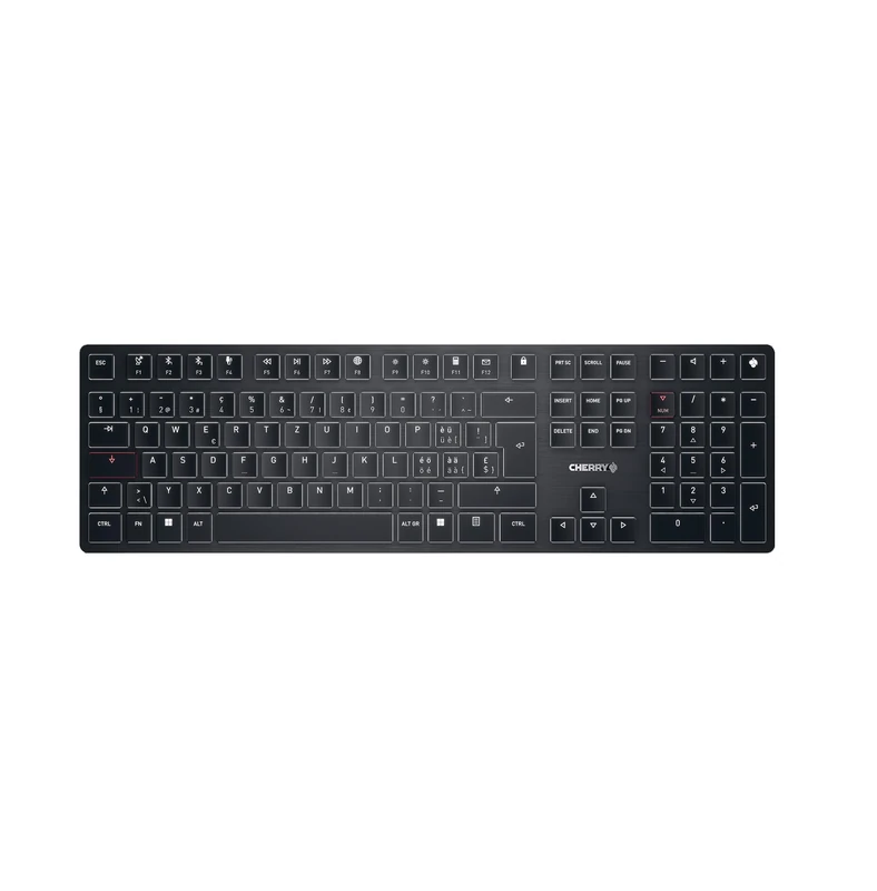 CHERRY KW X ULP, Ultra-Flat Mechanical High-End Keyboard, Swiss Layout (QWERTZ), Wireless Multi-Device Keyboard for up to 4 Devices, Rechargeable, Black - Image 1