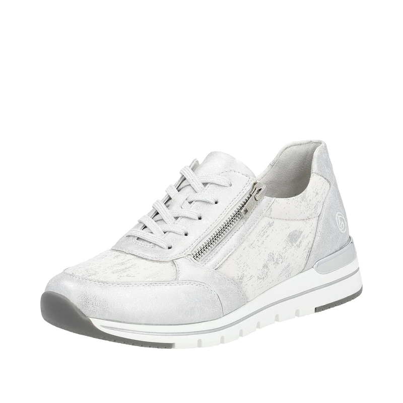Remonte Women's Trainers R6700, Women's Lace-Up Shoes, Loose Insole, Ice White Silver 91, 3.5 UK