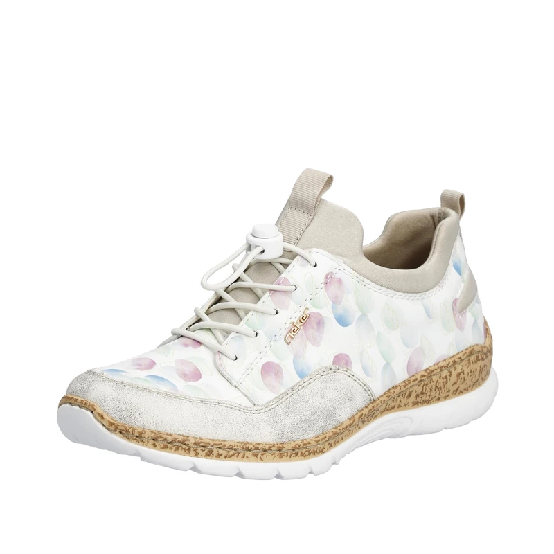 Rieker Women's Lace-Up Shoes in White Combination, Multicoloured, 5 UK