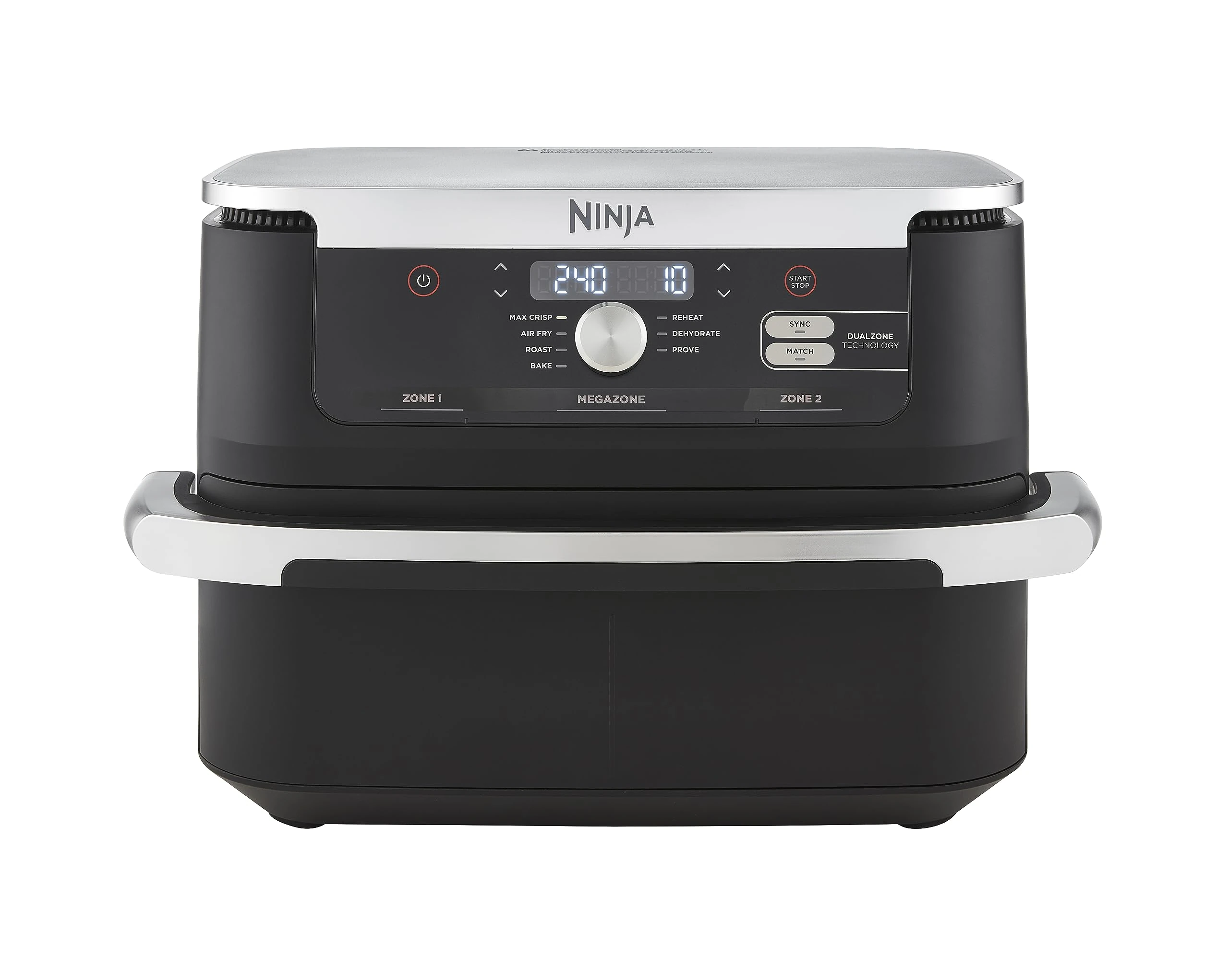 Ninja Foodi FlexDrawer Air Fryer, Dual Zone with Removable Divider, Large 10.4L Drawer, 7-in-1, Air-Fryer Uses No Oil, Air Fry, Roast, Bake, Max Crisp, Non-Stick Dishwasher Safe Parts, Black AF500UK
