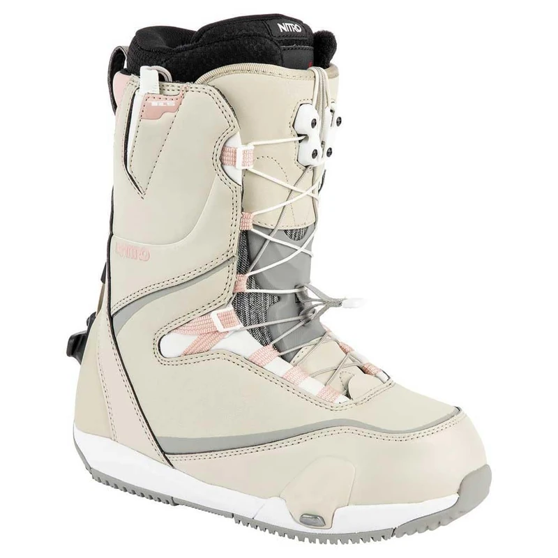 Nitro Women's CAVE TLS Step On All Mountain Freestyle Freeride Quick Lacing System Boat Snowboard Boot Sand Rose 23.5