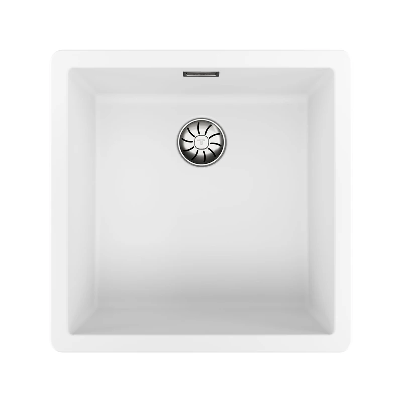 TEKA Tegranite Sink + 1 Basin, Double Installation Flush or Under worktop, Non-Porous, Depth 20 cm, PerfectFlow Drain with Siphon, Model Radea R10 40.40 M-TG
