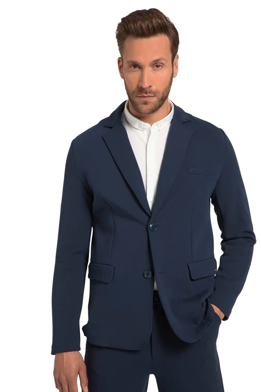 JP 1880, Mens Plus Size Business NEW YORK Jacket UP to 8 XL, Matte Midnight Blue, XXXXL