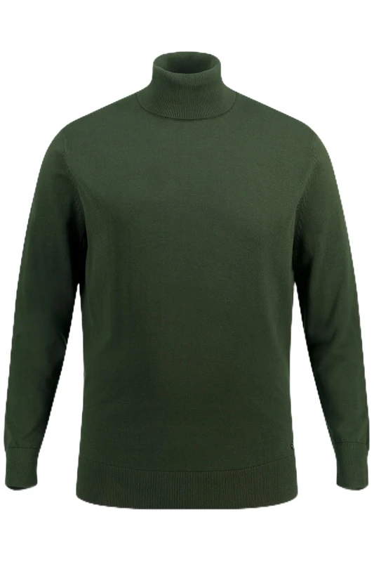 JP 1880 Menswear Big & Tall Plus Size L-8XL Roll Neck Sweater, fine Knit Dark Green X-Large 820776123-XL