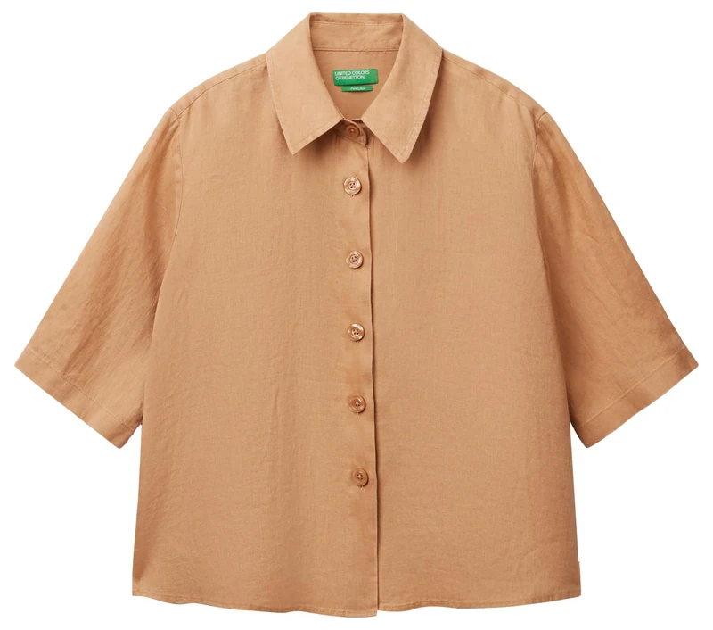 United Colors of Benetton Women's 5bml5qb75 Shirt, Camel 193, XXS
