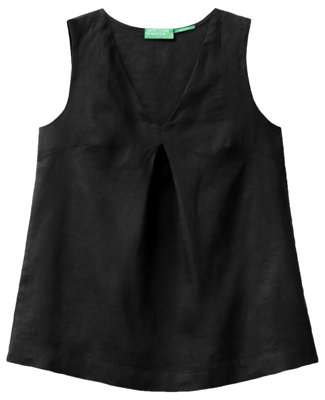 United Colors of Benetton Women's 5bmldq06w Blouse Shirt, Black 100, XXS