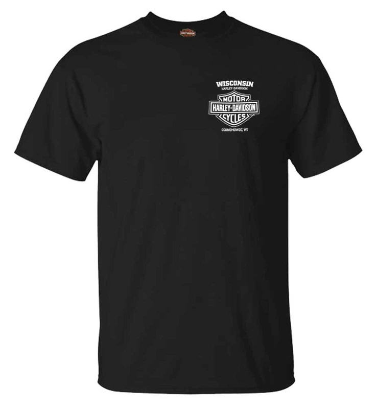 Harley-Davidson Men's Lightning Crest Crew-Neck Short Sleeve Cotton T-Shirt, Black, XXL