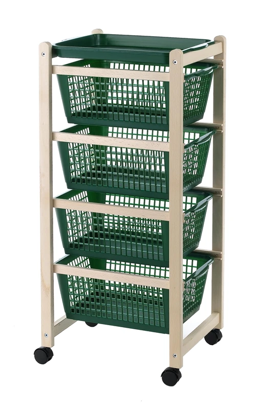 Pratesi Trolley S/Space Natural Beech 82.3 x 36.2 x 30 cm, 18/8 Stainless Steel, Multicolor, 40 L - Image 1