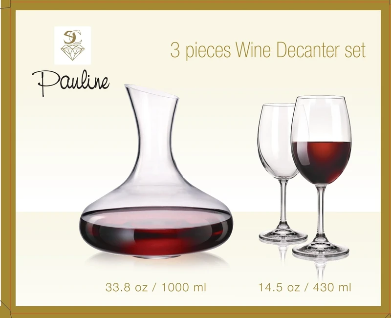 PRATESI 339116 Set 3 PZ.Pauline 1DECANTER+2CALICIDECAN.LT.1+2CAL.43cl, Polyester, Black - Image 1