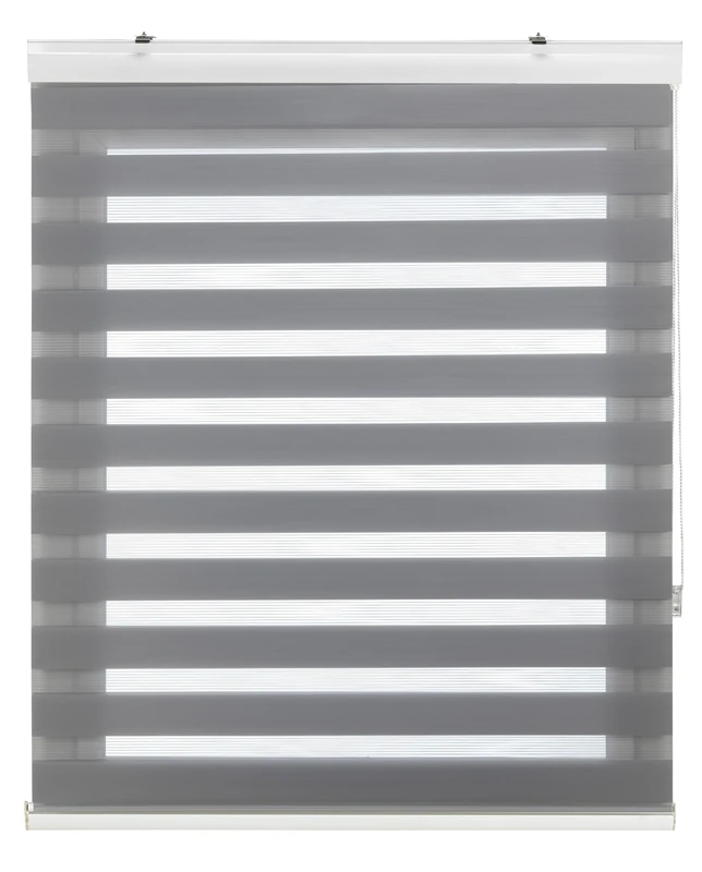 Decorblind | Night and Day Roller Blind with Gallery Installation Wall or Ceiling, Blind Size: 140 x 180 cm Width x Length/Fabric Dimensions: 137 x 175 cm – Grey Blind, Window Blind