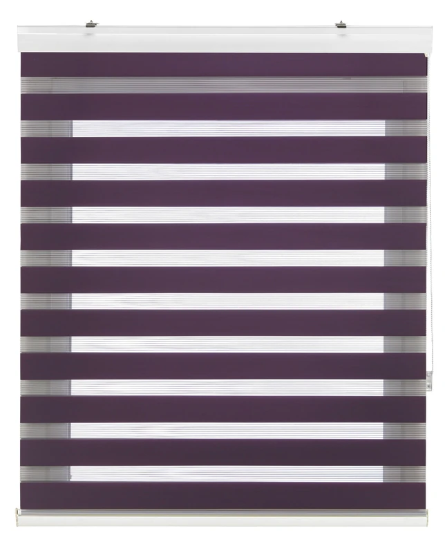Decorblind | Night and Day Roller Blind with Gallery Installation Wall or Ceiling, Blind Size: 160 x 180 cm Width x Length/Fabric Dimensions: 157 x 175 cm – Violet Blind, Window Blind