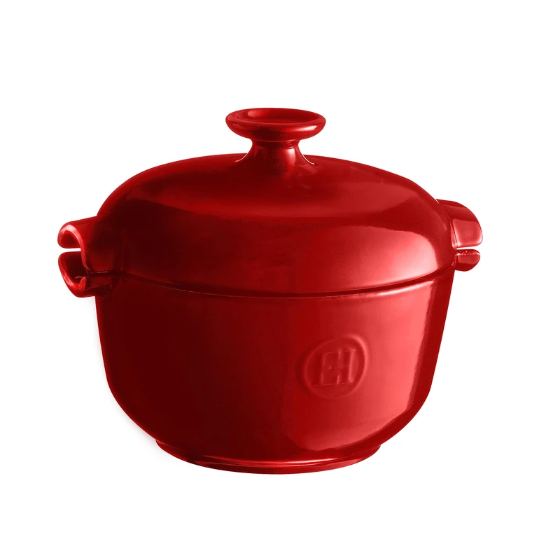 Emile Henry Rice Pot with Lid – High Resistance Ceramic – Homogeneous Cooking of Rice and Cereals – Grand Cru Colour – Made in France