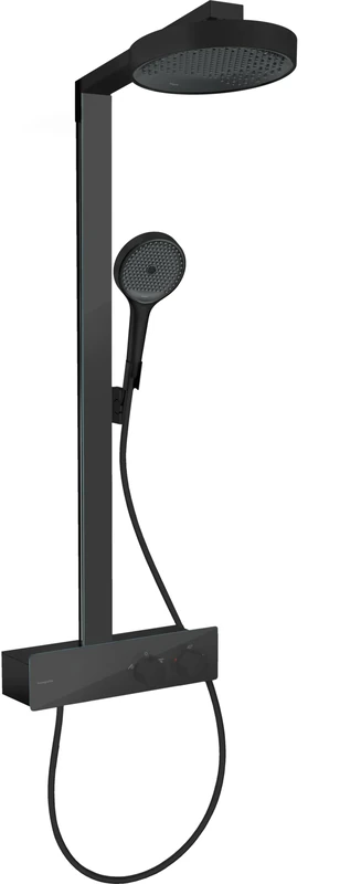 hansgrohe Rainfinity - Water-Saving Shower System (EcoSmart) with Thermostatic Shower Mixer, Head Shower 250mm, Shower Head, Hose, Shower Rail, Rainfall Shower Head with 1 Spray, matt Black, 28742670 - Image 1