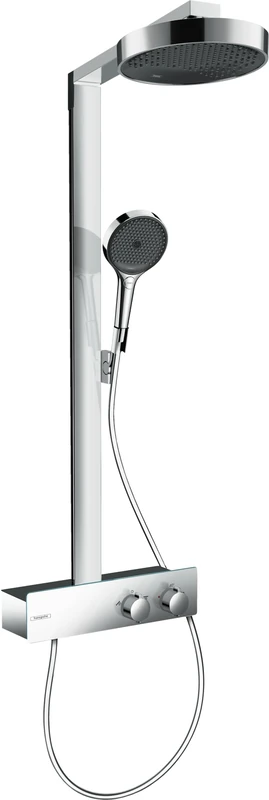 Hansgrohe 28742000 Rainfinity Showerpipe 250 1jet EcoSmart with ShowerTablet 350, Chrome, Shower Head 250mm