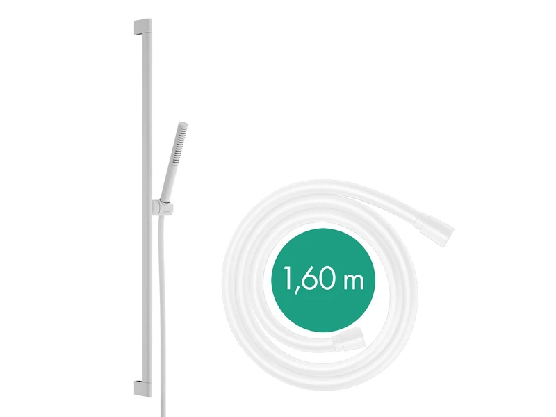 hansgrohe 24382700 Pulsify S Set 100 1jet EcoSmart with Shower bar 90 cm, Matt White