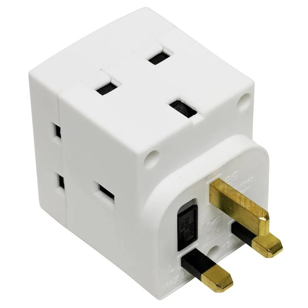 Mr. Gadget's Solutions® 3 Way Socket Multi Plug Fused Adapter UK Mains 13AMP 240V