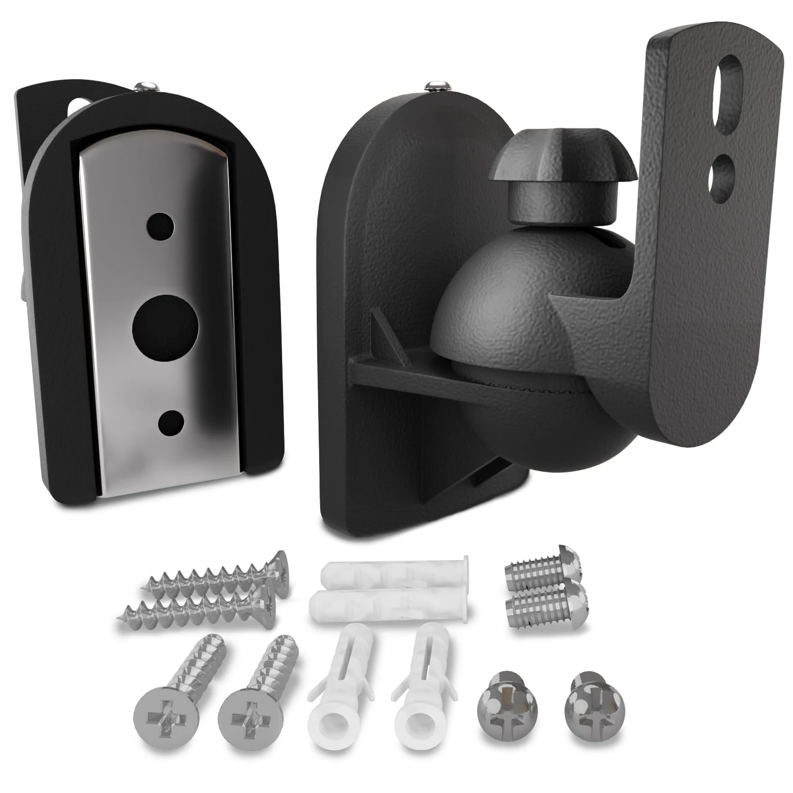 PUTORSEN Universal Speaker Wall Mount Brackets (2 Pack) - 3.5kg Capacity of Each - Tool-Free Tilt and Swivel - Compatible with Most Satellite Speakers