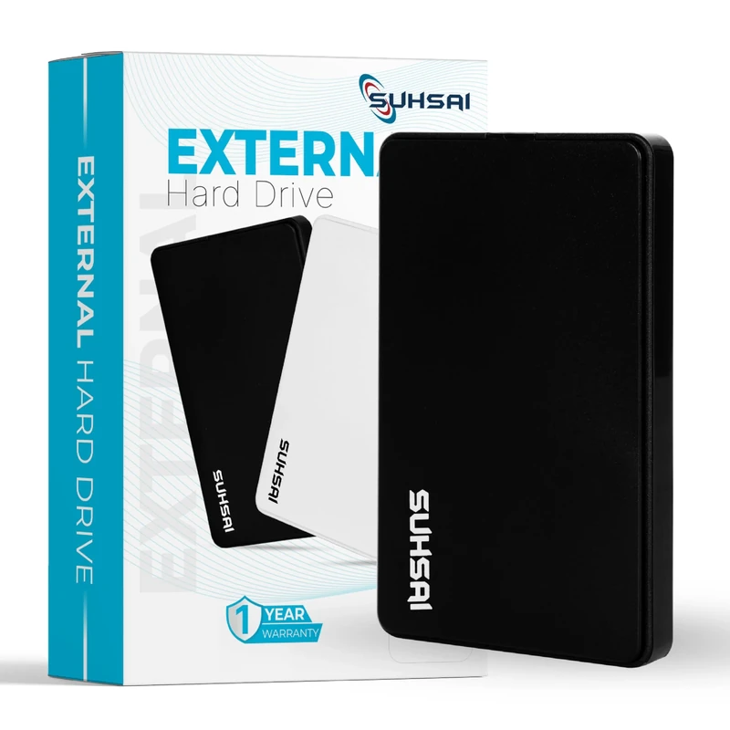 SUHSAI 250GB 2.5" External Hard Drive - USB 2.0 Storage for PC & Mac