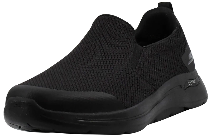 Skechers Men's Gowalk Flex Hands Free Slip-ins Athletic Slip-on Casual Walking Shoes Sneaker, Black/Grey, 10 UK