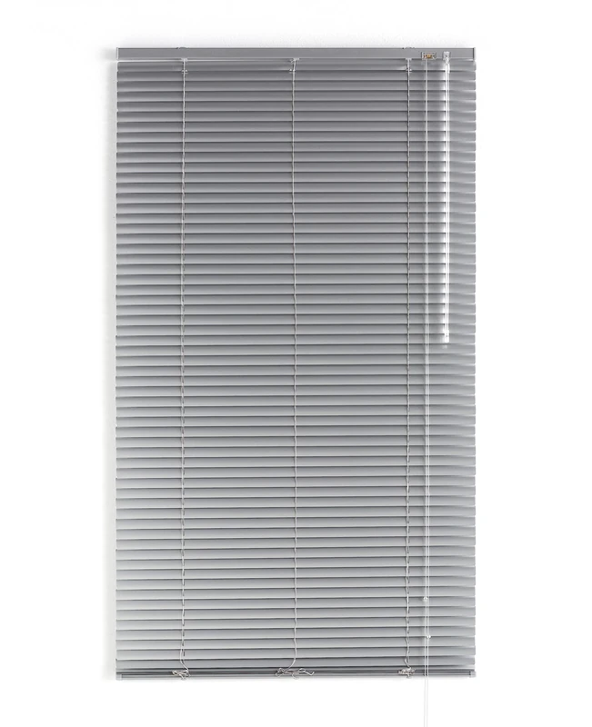 Decorblind | Aluminium Venetian Blind Size: 120 x 180 cm with Slat: 25 mm - Adjustable in Height and Opening, Child Safety, Moisture Resistant – Venetian Aluminium Colour: Silver