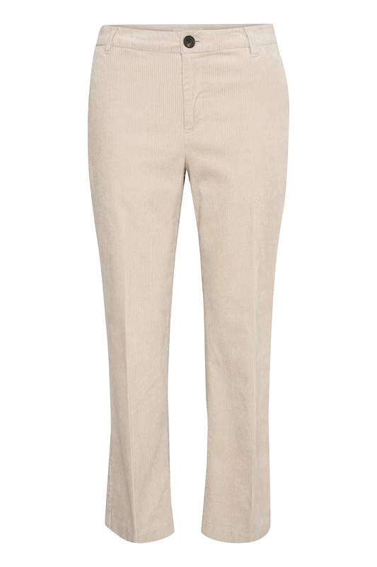 Part Two Women's Corduroy Pants Cut Length Flared Legs Regular Fit Trousers, Perfectly Pale, 6