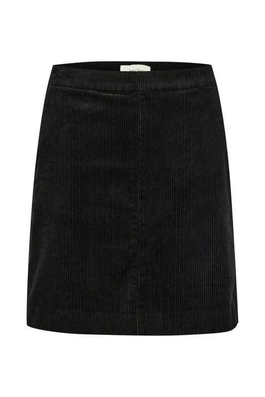 Part Two Women's Mini Skirt High Pockets Corduroy Fabric Elastic Waist, Black, 12