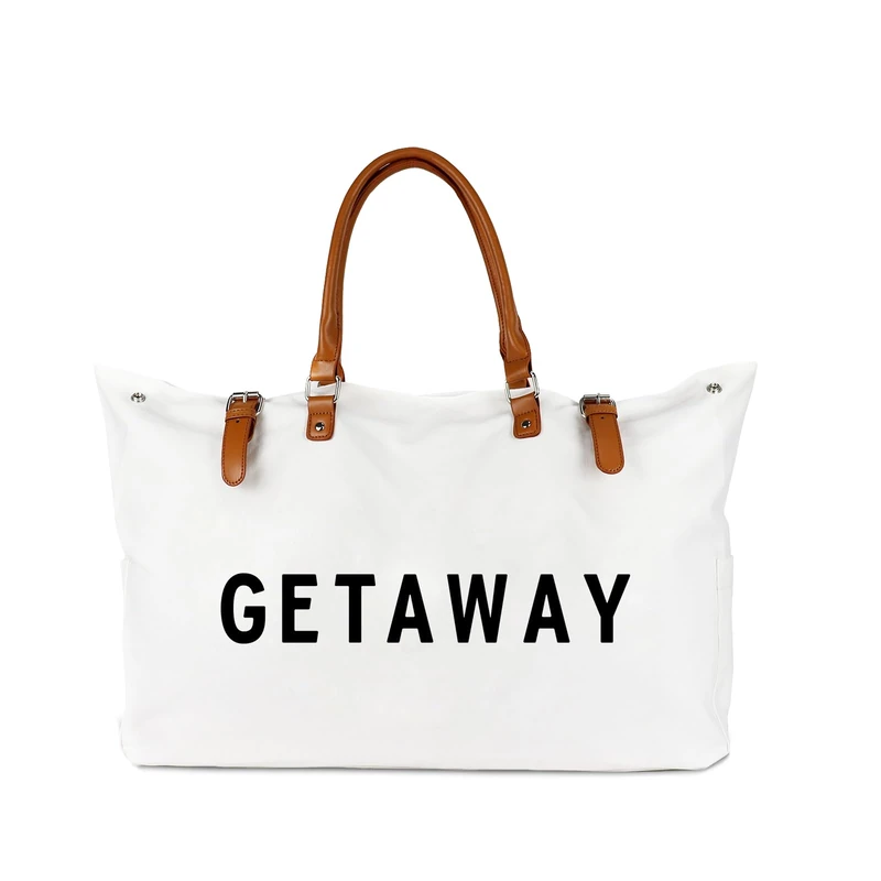 Lamyba Beach Tote Bag for Women Waterproof Sandproof, White, XL