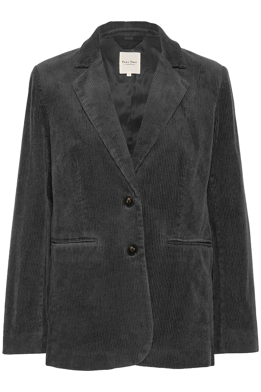 Part Two Women's Blazer Single Breasted Notch Lapel Corduroy Fabric Pockets, Magnet, 14