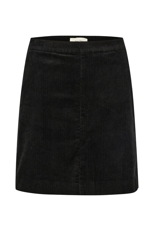 Part Two Women's Mini Skirt High Pockets Corduroy Fabric Elastic Waist, Black, XS
