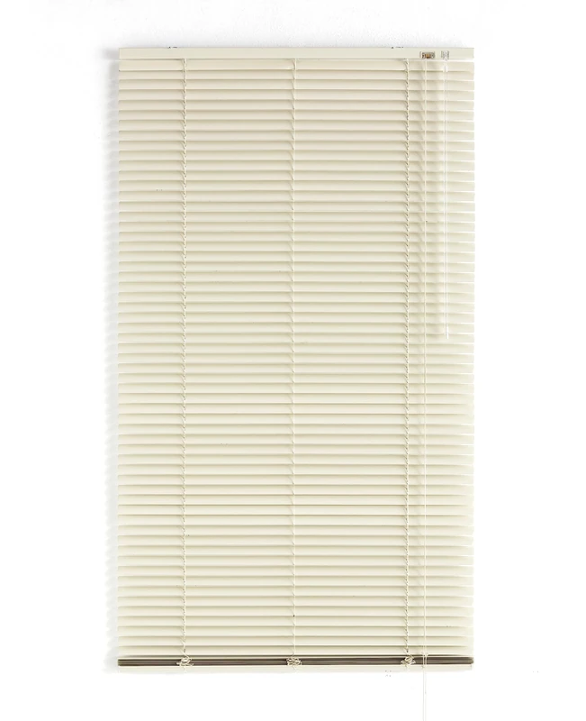 Decorblind Aluminium Venetian Blind 150 x 180 cm with 25 mm Tinsel Height and Opening Child Safety Moisture Resistant - Venetian Aluminium Beige