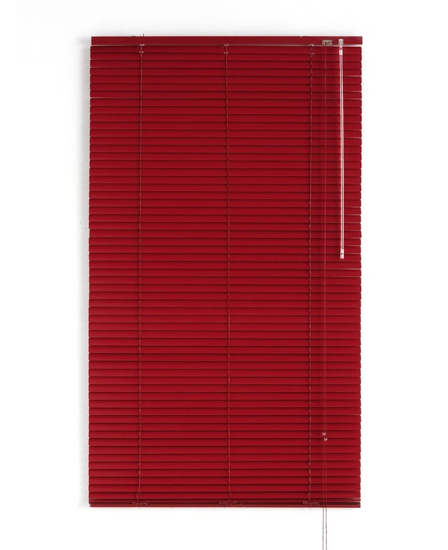 Decorblind | Aluminium Venetian Blind Size: 90 x 250 cm with Slat: 25 mm - Adjustable in Height and Opening, Child Safety, Moisture Resistant - Venetian Aluminium Colour: Red