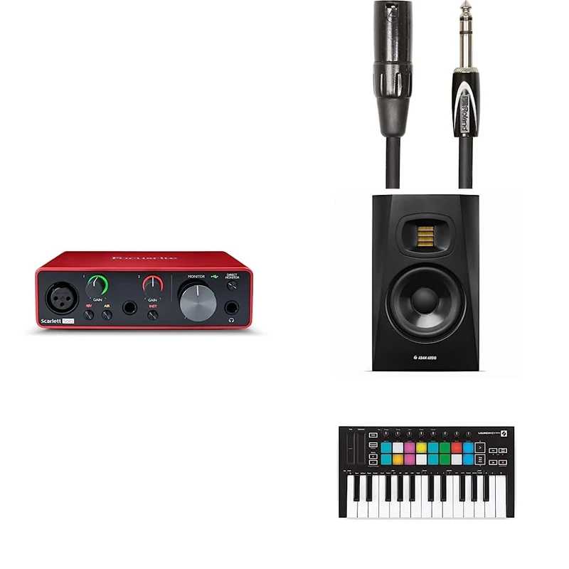 Focusrite Scarlett Solo Music Creator Bundle - Including a Novation Launchkey Mini and Two ADAM Audio T5Vs