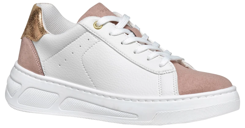 Geox Women's D Ljuba Trainers, White/Antique Rose, 38 EU, White Antique Rose, 5 UK