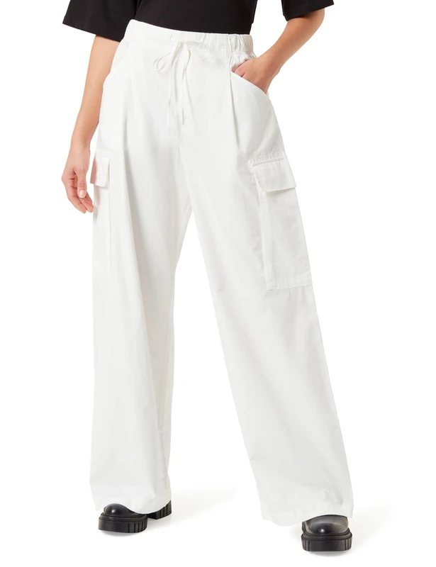 Replay Women's Cotton Cargo Trousers, White 001 (White), 27 - Image 1