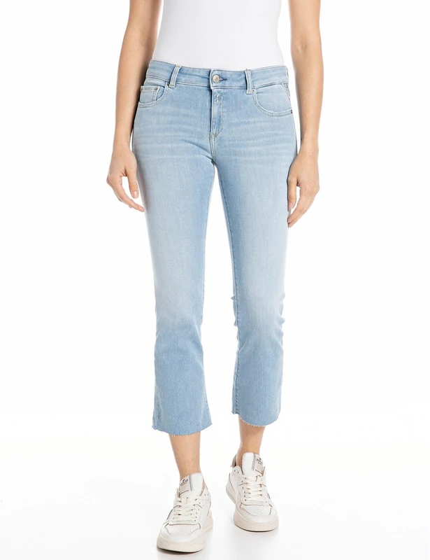 Replay women's jeans flared trousers with power stretch, blue (Light Blue 010), 27W / 26L