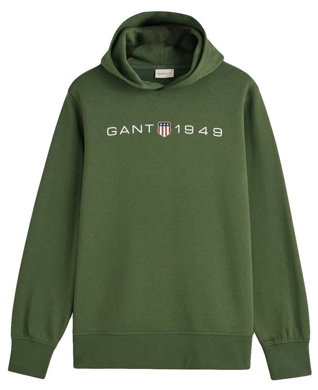 Printed Graphic Hoodie, Pine Green, XXL