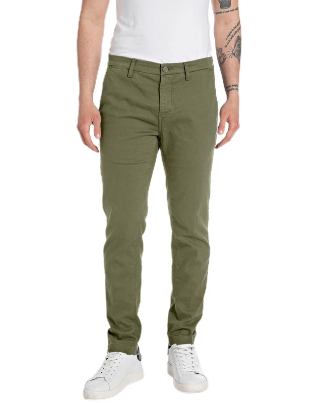Replay Men's Cargo Pants Hyperflex, Green (Light Military 833), 27W / 32L