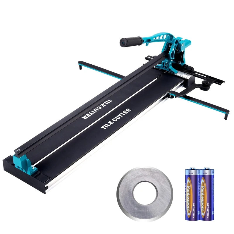 VEVOR Manual Tile Cutter, 800mm, Porcelain Ceramic Tile Cutter with Tungsten Carbide Cutting Wheel, Infrared Positioning, Anti-Skid Feet, Durable Rails for Professional Installers or Beginners