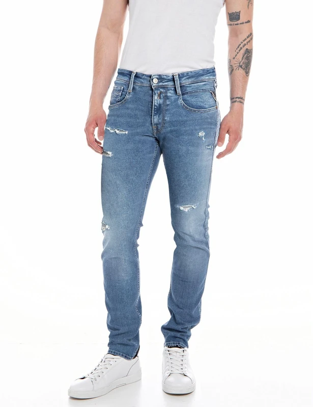 Replay Men's Hyperflex Jeans with Stretch, Blue (Medium Blue 009), 30W / 34L