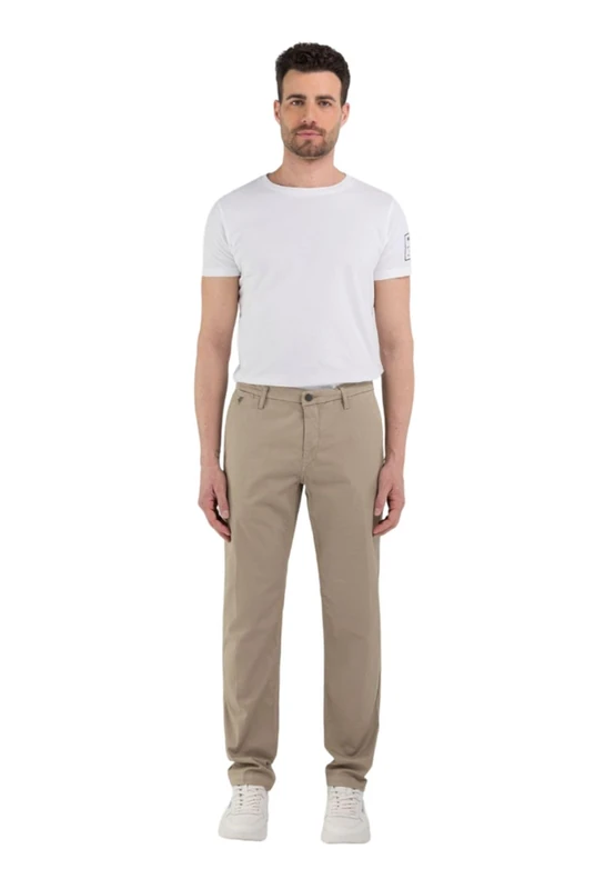 Replay Men's Chino Benni Regular-Fit with Stretch, Sahara 225-1 (Beige), 40W / 34L