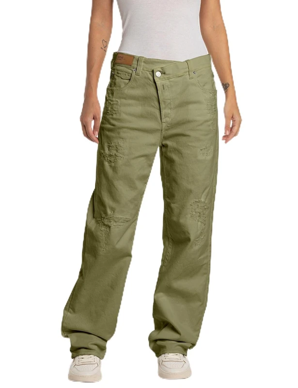 Replay women's jeans made of comfort denim, green (Light Military 833), 28W / 30L