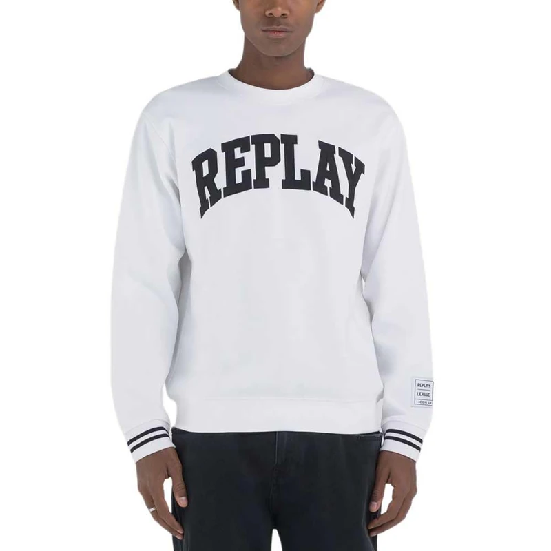REPLAY Adult M6824 .000.23655 Sweatshirt, White 001, S